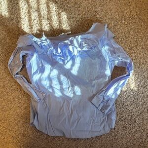 Calvin Klein Light Blue Ruffle Blouse